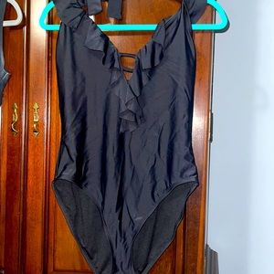 black halter one piece